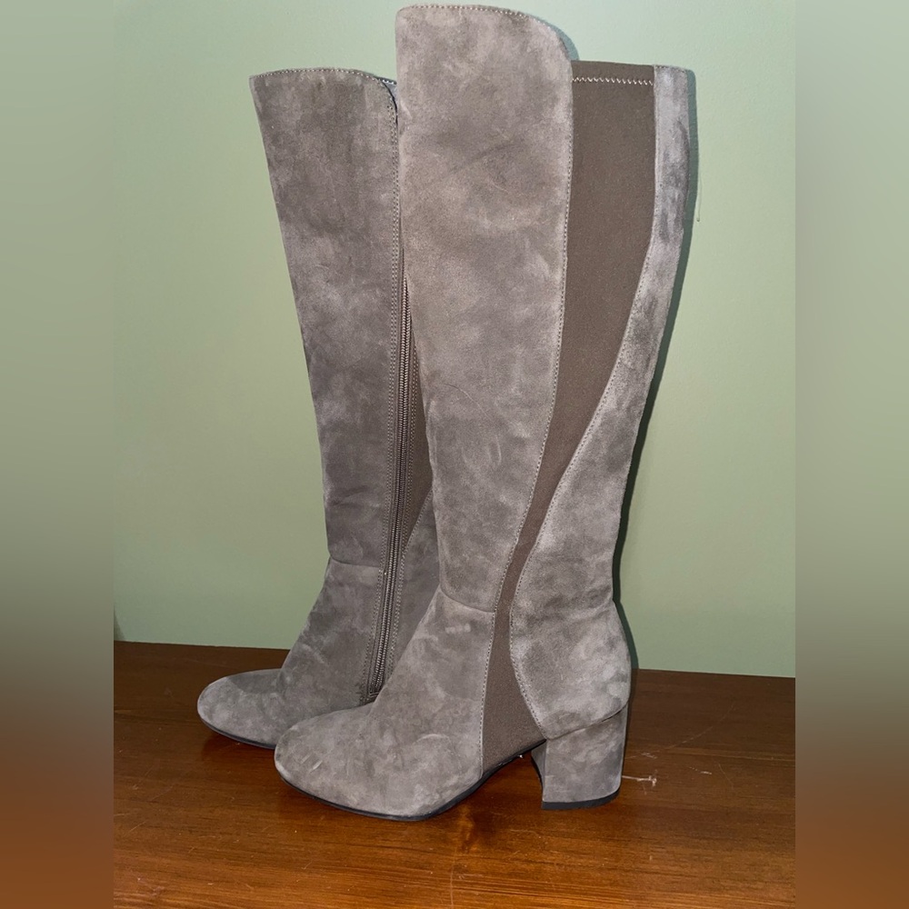 Gray Suede Knee-High Boots Easy Spirit